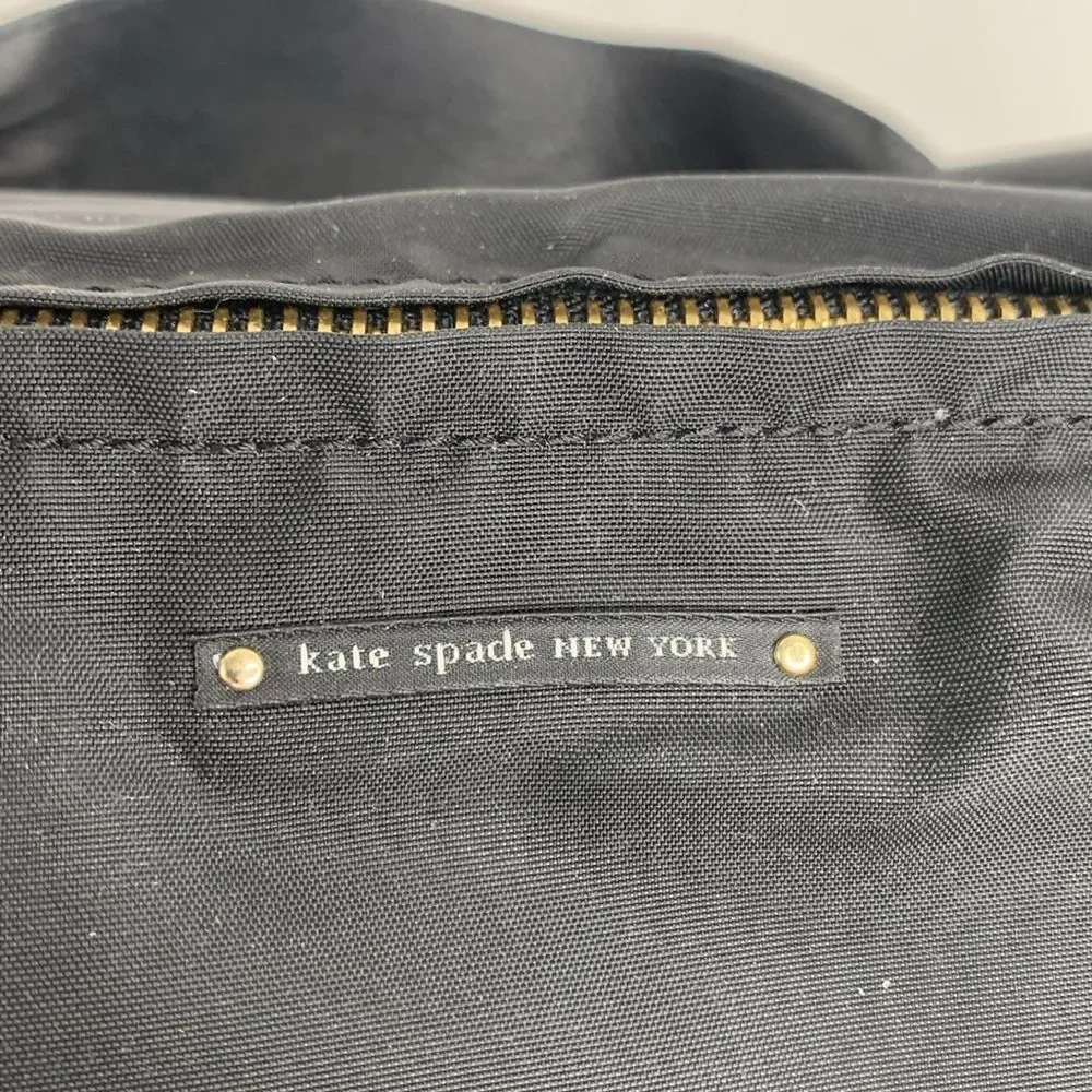 Kate Spade black nylon leather hobo shoulder bag